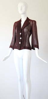 "Dark Pecan" Vintage 1940's Dark Pecan Brown Blouse UK 8 US 4