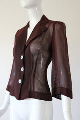 "Dark Pecan" Vintage 1940's Dark Pecan Brown Blouse UK 8 US 4