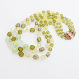 "Citrus & Chartreuse" Vintage 1950's Multi-strand Glass Beaded Necklace