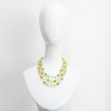 "Citrus & Chartreuse" Vintage 1950's Multi-strand Glass Beaded Necklace