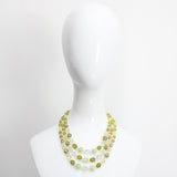 "Citrus & Chartreuse" Vintage 1950's Multi-strand Glass Beaded Necklace