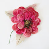 "Velvet Petals" Vintage 1920's Hot Pink Silk Velvet Wired Millinery Flower