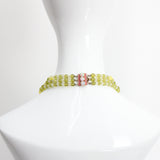 "Citrus & Chartreuse" Vintage 1950's Multi-strand Glass Beaded Necklace