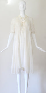 "Pleated Gathers & Lace" Vintage 1950's Gown & Robe Set UK 10 US 6