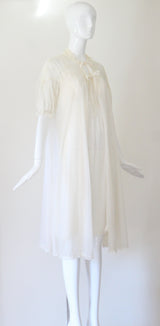 "Pleated Gathers & Lace" Vintage 1950's Gown & Robe Set UK 10 US 6