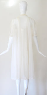 "Pleated Gathers & Lace" Vintage 1950's Gown & Robe Set UK 10 US 6
