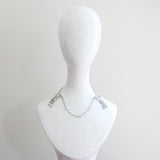 "Art Deco Glass" Vintage 1930's Double Sided Beveled Glass Czech Necklace