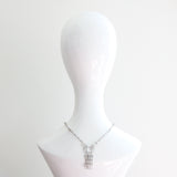 "Art Deco Glass" Vintage 1930's Double Sided Beveled Glass Czech Necklace