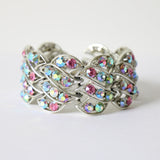 "Iridescent Pastels" Vintage 1960's Iridescent Pastel Rhinestone Bracelet