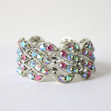 "Iridescent Pastels" Vintage 1960's Iridescent Pastel Rhinestone Bracelet