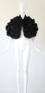 "Midnight Marabou" Vintage 1960's Black Marabou Feather Cape