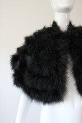 "Midnight Marabou" Vintage 1960's Black Marabou Feather Cape