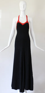 "Quorum" vintage 1970's Black & Red Quorum Dress UK 12 US 8