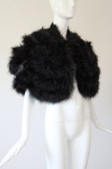 "Midnight Marabou" Vintage 1960's Black Marabou Feather Cape