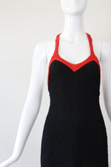"Quorum" vintage 1970's Black & Red Quorum Dress UK 12 US 8