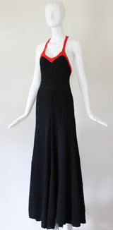 "Quorum" vintage 1970's Black & Red Quorum Dress UK 12 US 8