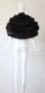 "Midnight Marabou" Vintage 1960's Black Marabou Feather Cape