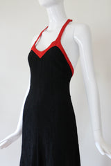 "Quorum" vintage 1970's Black & Red Quorum Dress UK 12 US 8