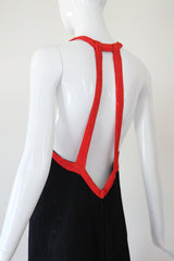 "Quorum" vintage 1970's Black & Red Quorum Dress UK 12 US 8
