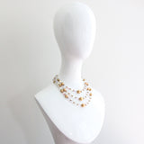 "Iridescent Glass & Metal Beads" Vintage 1950's Hattie Carnegie Multi-Strand Beaded Necklace