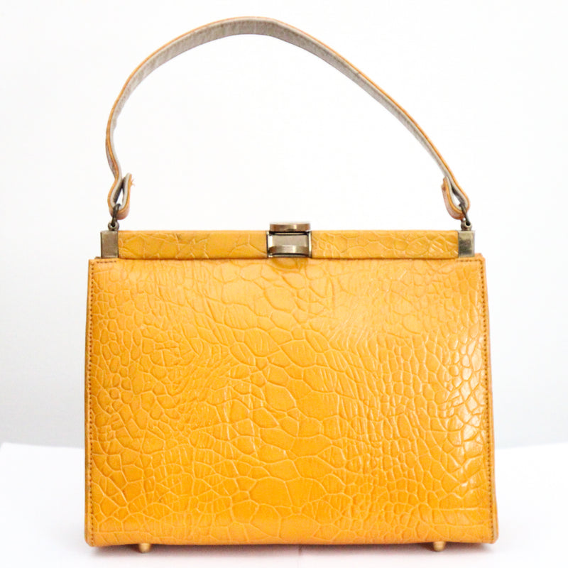 "Ochre Yellow" Vintage 1950's Ochre Yellow Handbag