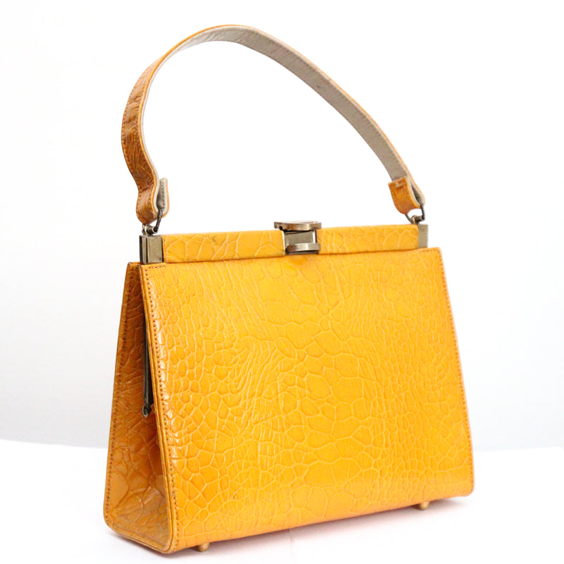 "Ochre Yellow" Vintage 1950's Ochre Yellow Handbag