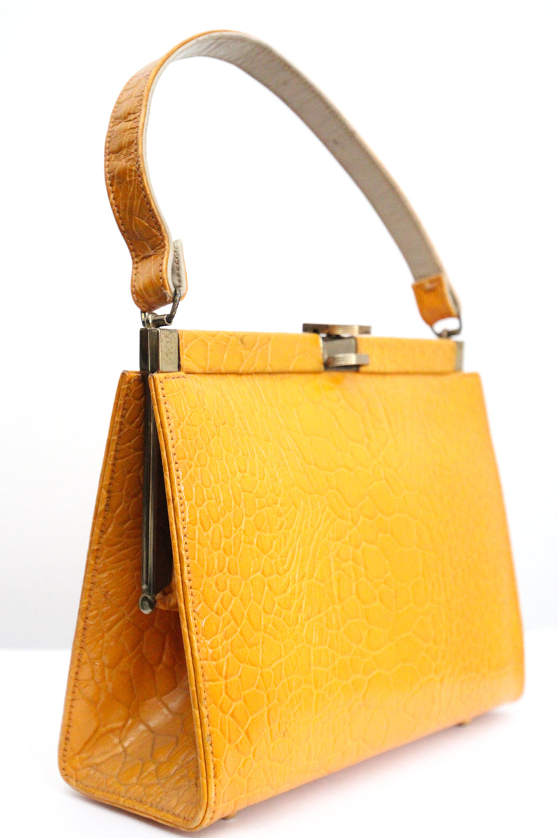 "Ochre Yellow" Vintage 1950's Ochre Yellow Handbag