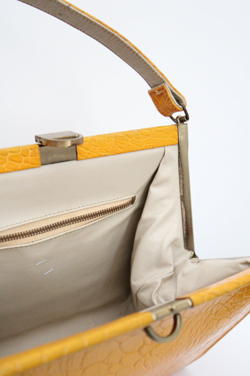 "Ochre Yellow" Vintage 1950's Ochre Yellow Handbag