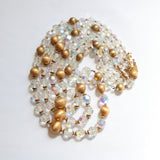 "Iridescent Glass & Metal Beads" Vintage 1950's Hattie Carnegie Multi-Strand Beaded Necklace