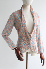 "Palette of Blossoms" Vintage 1930's Silk Floral Jacket UK 12 US 8