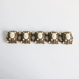 "Textural Pearls" Vintage 1960's Floral Filigrée & Pearl Statement Bracelet