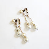 "Pearl Droplets" Vintage 1940's Pearl & Rhinestone Droplet Earrings