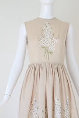 "Wild Flowers" Vintage 1950's Floral Embroidered Day Dress UK 6 US 2