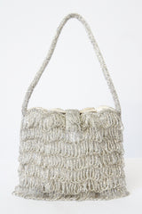 "Silver Fringing" Vintage 1960's Silver Looped Fringed Evening Bag