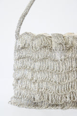 "Silver Fringing" Vintage 1960's Silver Looped Fringed Evening Bag