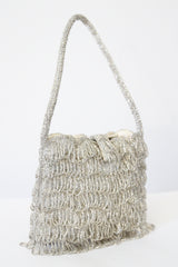 "Silver Fringing" Vintage 1960's Silver Looped Fringed Evening Bag