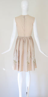 "Wild Flowers" Vintage 1950's Floral Embroidered Day Dress UK 6 US 2