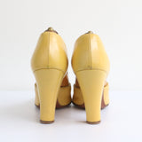 "Daffodil Yellow" Vintage 1940's Yellow Leather Shoes UK 5 EU 38 US 7 (Narrow)