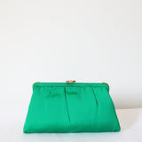 "Jewel Tones" Vintage 1950's Emerald Green Satin Evening Bag