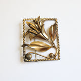 "Brass Lily" Vintage 1930's Statement Brass Lily Brooch