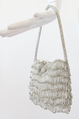 "Silver Fringing" Vintage 1960's Silver Looped Fringed Evening Bag