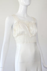 "Drawstring Lace" Vintage 1940's Ivory Silk & Lace Gown UK 6-8 US 2-4