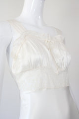 "Drawstring Lace" Vintage 1940's Ivory Silk & Lace Gown UK 6-8 US 2-4