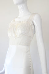 "Drawstring Lace" Vintage 1940's Ivory Silk & Lace Gown UK 6-8 US 2-4