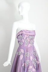 "Beaded Lilacs" Vintage 1950's Beaded Lilac Dress & Jacket UK 8 US 4