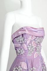 "Beaded Lilacs" Vintage 1950's Beaded Lilac Dress & Jacket UK 8 US 4