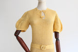 "Meadow Crochet" Vintage 1930's Meadow Yellow Crochet Dress UK 12 US 8