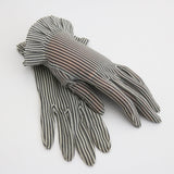 "Monochrome Stripes" Vintage 1950's Net Gloves UK 7