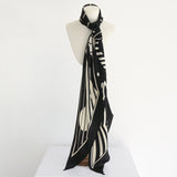 "Art Deco Monochrome" Vintage 1930's Black & Cream Silk Dagger Scarf