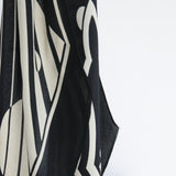 "Art Deco Monochrome" Vintage 1930's Black & Cream Silk Dagger Scarf